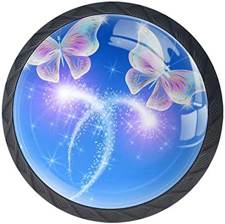 Glowing leptiri i zvijezde 4 kom kristalno staklo ormar komoda kvake ladica vrata ormarića