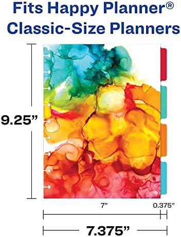 Dividers Avery Planer za sretan planer 9-diskova klasičnih planera veličine, set 4-tab, AMY mandarinski akvarelni dizajn, 1 set