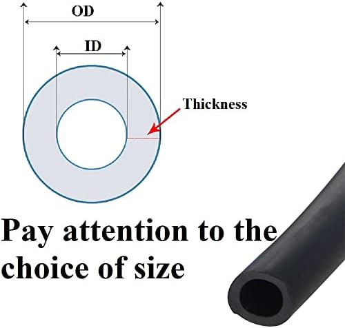 Othro 2pcs NBR plastična mekana cijev 10 mm unutarnji promjer 14mm vanjski promjer 1000mm Dužina NBR cijevi
