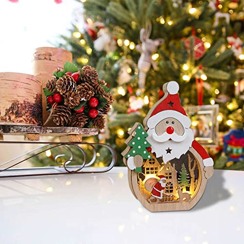 Božićna dekoracija drva sa svjetlom Santa Snowman Ekrana Dekoracija scena 3 inča
