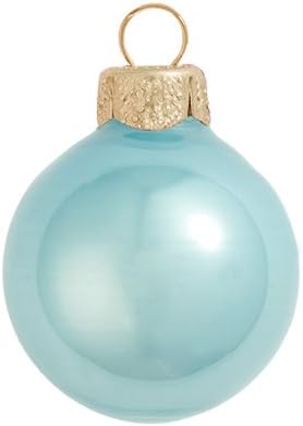 Whitehurst 12ct Blue Pearl Glass Christmas Ball Ornamenti 2.75