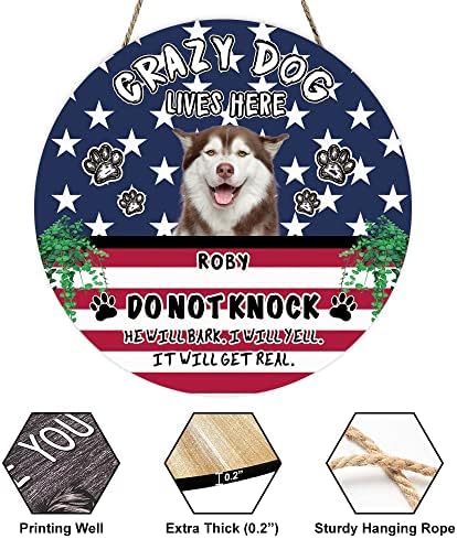 MALIHONG personalizirana američka zastava sivi pas Kućni ljubimci znak za ulazna vrata seoska kuća