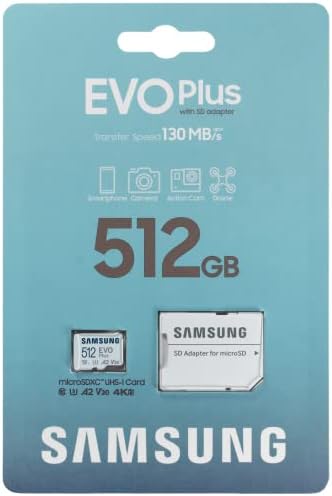 Samsung Micro SDXC 512GB EVO Plus memorijska kartica sa adapterom radi sa Samsung XCover 6 Pro, A73 5G, A23,