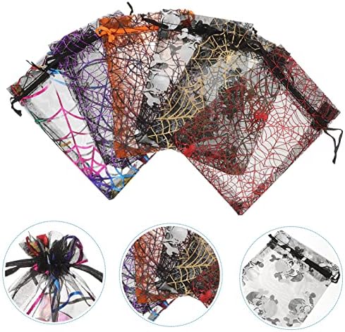 Galpada 60pcs Halloween Organza Torbe za crtanje poklon torbe Trik ili tretirati torbe za organsku torbe s mrežnim