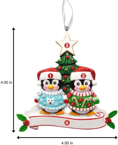 2023 personalizirani Ornament Pingvin par božićno drvce sa ornamentom zvijezde Topper Zanatski prilagođena dekoracija vjenčani Ornament-besplatno Personalizacija