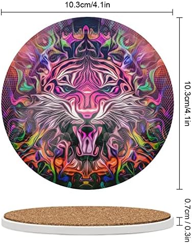 Glava tigara sa Creative apstraktnom elementom keramičke podmetačima za piće upijajući okrugli nosač za
