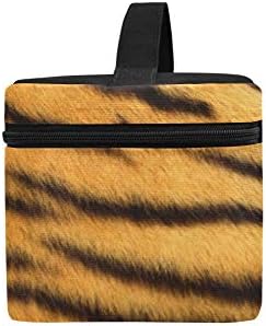 Koža Tiger Stripes krzno prugasto X uzorak kutija za ručak torba za ručak izolovana torba za ručak za žene/muškarce / piknik/brod/plaža/ribolov / škola / posao