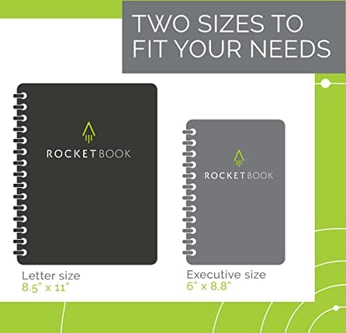 Rocketbook Smart notebook za višekratnu upotrebu, Fusion Executive Size Spiral Notebook & amp; Planer ,Infinity Black,
