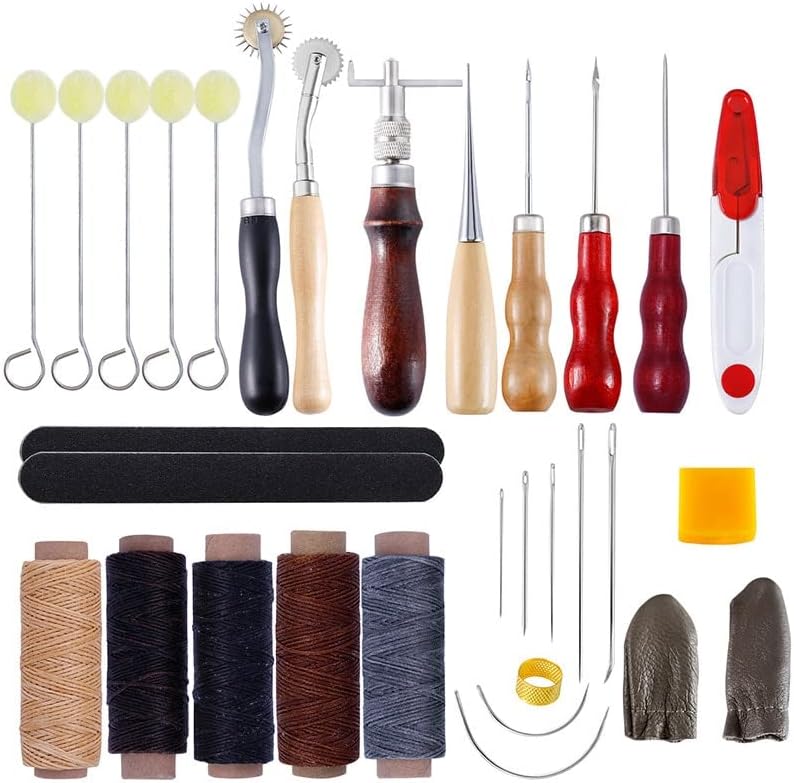 1set kožni set alata za ručne rezne ruke za šivanje igle za šivanje Profesionalni DIY kožni craft kit