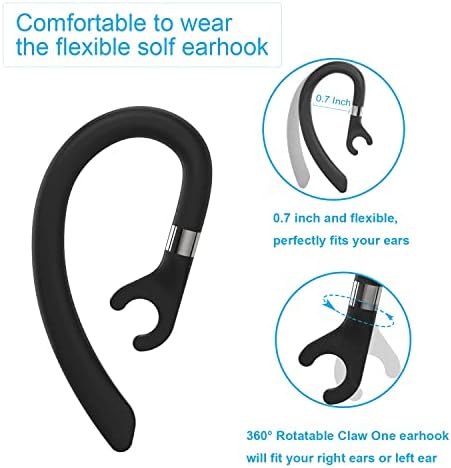 Zamjenske kuke za uši za slušalicu, Amzluv Solf silikonska fleksibilna Stezaljka za slušalice/kopče za uši za Bluetooth slušalice s jednim uhom, kompatibilne s New Bee, Plantronics i drugim markama-Set od 3