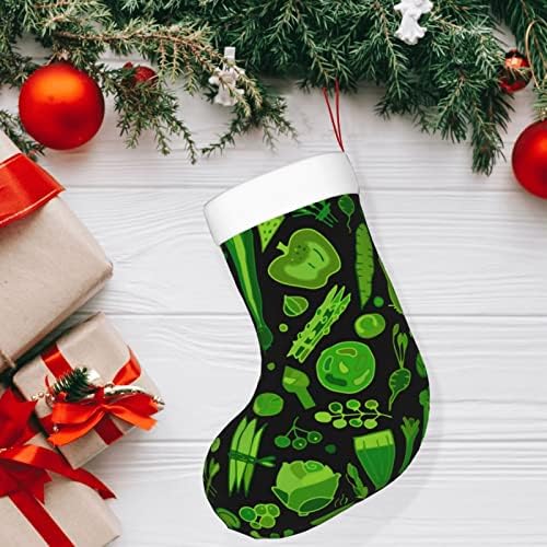 Austenstern božićne čarape Zeleni povrće uzorak dvostrani kamin viseći čarape