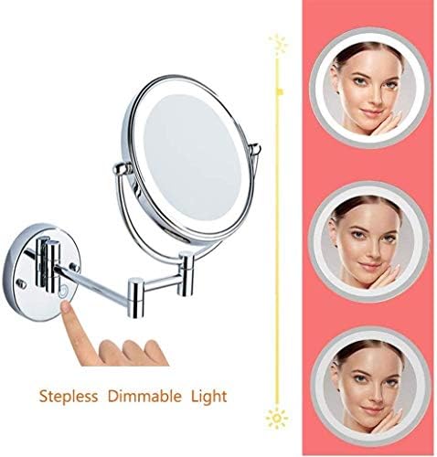 RHYNIL LED ogledalo za šminkanje sa LED osvetljenim, uvećavajući se, dve okretne površine,