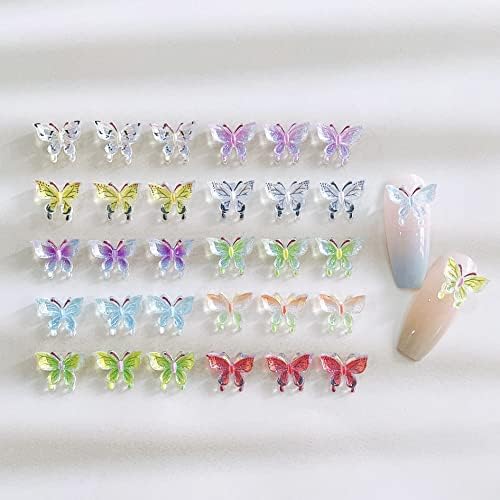 Šarm za nokte 3D leptir Gems za nokte Glitter Rhinestones umjetnički nakit manikir presa za nokte dekoracija