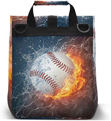 Alaza torba za ručak za žene izolovana, Bejzbol vodena vatra za višekratnu upotrebu kutija za ručak