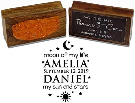 Printtoo Custom s mjesecom zvijezdom i sunčanim za vjenčanica Poziv na drva postavljena personalizirana guma