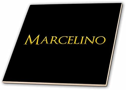 3drose Marcelino popularno ime za dječake u Americi. Žuta na crnoj amajliji-pločicama