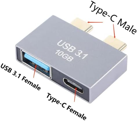 Qiannenon USB tip C produžni adapter USB-C & USB 3.1 Žena Type-C Dual muški Extender charing i prijenos