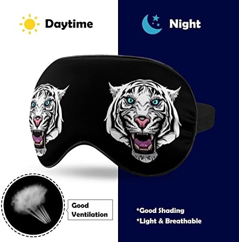 Wildcat White Tiger Maska za spavanje izdržljive zasleboće za mekane maske za oči sa podesivim kaišem za muškarce