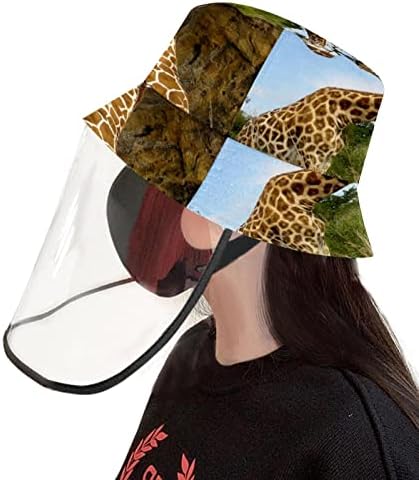 Zaštitni šešir za odrasle sa štitom za lice, ribarsko šešir protiv sunčane kape, životinjske dvije žirafe