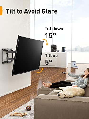 Perlegiear Full Motion TV zidni zaslon za ravni zakrivljeni zaslon od 37-82 inča, do 100 funti, 12 / 16, perlegiere