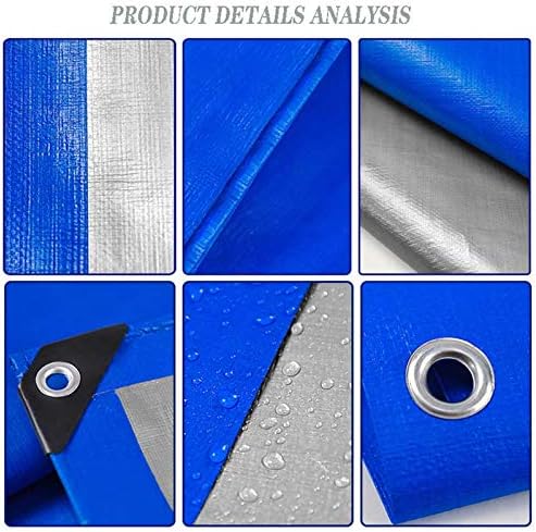 Poklopac cerada Vodootporan sa ušicama 160g / m² plava / srebrna JP zaštitna list otporna na teške teške opreme