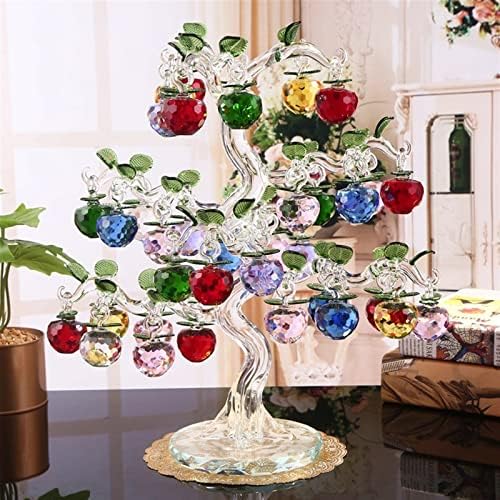Crystal Apple Tree Ornament 36pcs 18pc vise Apples Glass Fengshui zanatske crteške figurice Božić Nova godina poklon suvenir kristalni poklon
