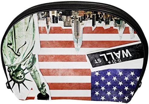 Mala šminkarska torba, patentno torbica Travel Cosmetic organizator za žene i djevojke, američka zastava Retro