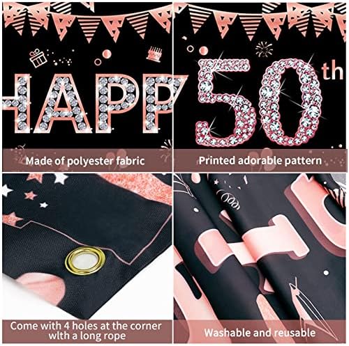50. rođendan ukrasi za žene, Rose Gold 50 godina Old Rođendanska zaliha zaliha, sretan pedeset rođendanski