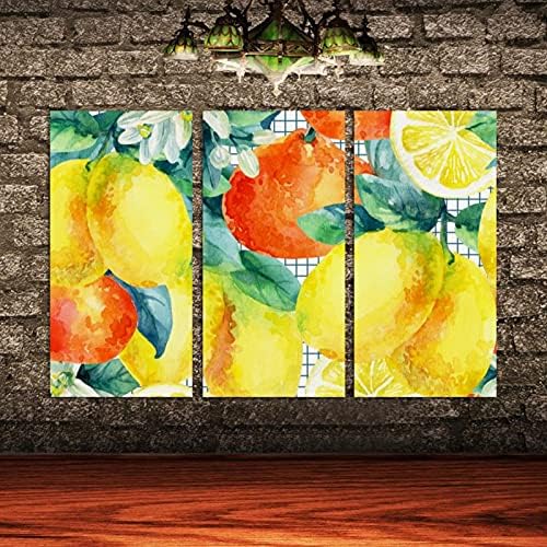 Zidna umjetnost za dnevni boravak, ulje na platnu Veliko uokvireno narandžasto i limunsko voće umjetničko