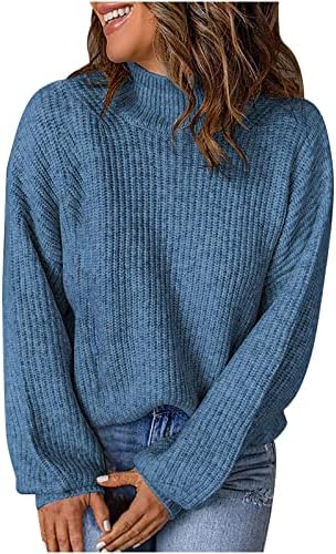 Ženski elegantni džemperi sa Dolčevicom Casual Dugi rukav jednobojni pleteni pulover trendi jesenji zimski džemper