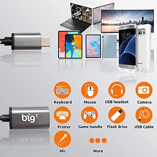 BIG-E USB C do USB 3.0 A ženski OTG adapter kompatibilan sa Samsung Galaxy S20 Plus 5G za punu USB