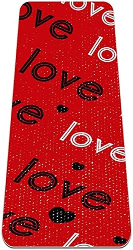 Siebzeh crna bijela ljubav srce crvena pozadina Premium debeli Yoga Mat Eco Friendly gumene zdravlje