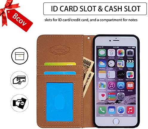 Bcov iPhone 11 Case, Red Rose Flowers Flip kožna futrola novčanik poklopac sa Slot za kreditnu karticu držač