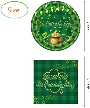 Hzleyw St Patricks Day party pribor ploče salvete, 20 tanjira i 20 salveta, za dekoracije zabavnih zabava Svetog