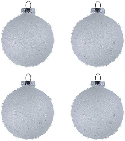 Vickerman 4,75 Ornament bijele ledene kugle, 4 po vrećici