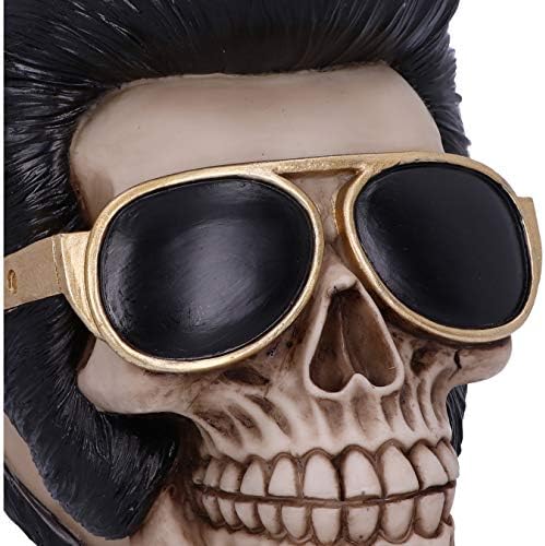 Nemesis sada uh hah The King Elvis Skull Figurine, 17cm
