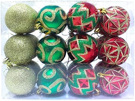 Joiedomi Božić Ball Ornament, 24 kom božićno drvo ukrasi Shatterproof Božić Lopta viseći ukras za praznike,