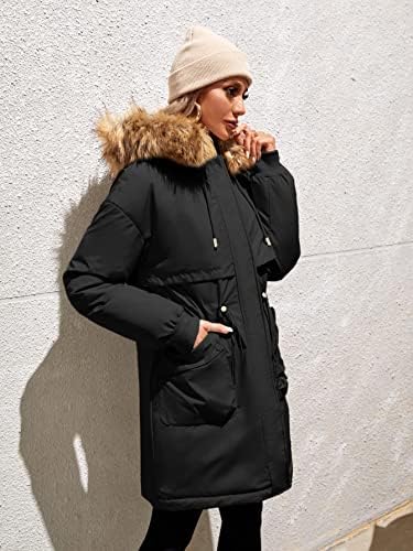 Edwol jakne za ženske jakne za žensku jaknu Nejasno obloge s kapuljačom Termički obloženi parka