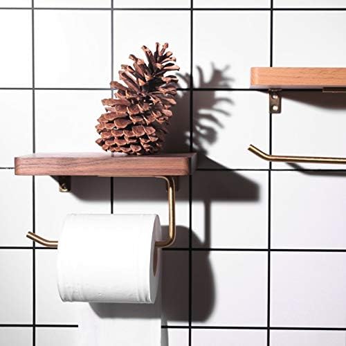 Genigw kupatilo od punog drveta mesingani držač papira držač papira Nosilac non-perforiranog papirnog ručnika držač za toaletni papir