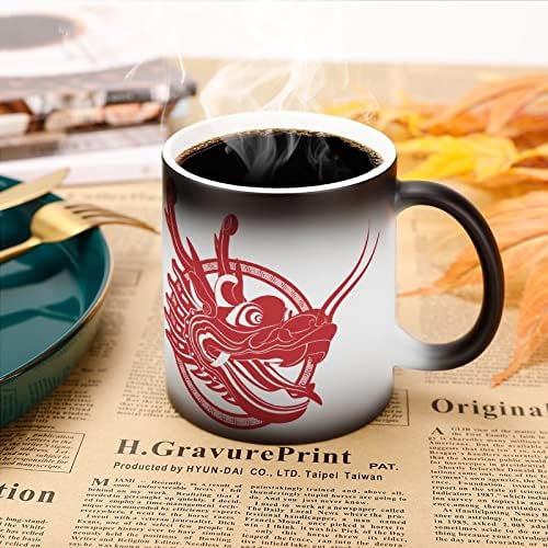 Kineski zmajevi keramički šalica za kafu osjetljiva hladnjača s ručkom