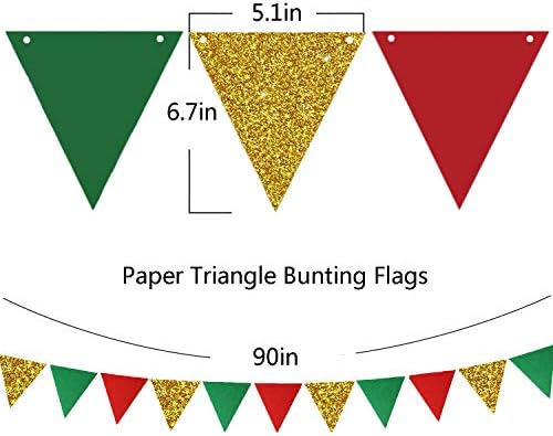 Božićni ukrasi za papir, vijenci za papir, gudački krug točka, trokut zastava, kugla za saće, papirnim