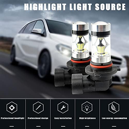 cueclue Pack-2 9005/9006 LED sijalica za maglu automobila, 12v 100w duga i kratka svjetla,