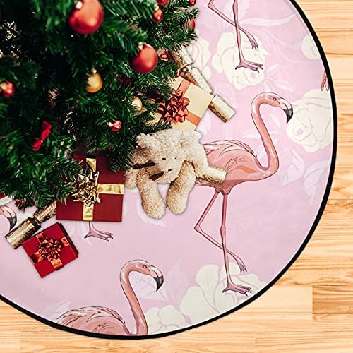 Pink flamingo božićno stabla prostirke vodootporne stalke za stalak za ladicu mat tepih ispod božićnog drvca