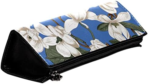 Guerotkr Case, torbica za olovke, torba za olovku, olovka za olovku Estetička, bijela magnolija cvijet plavi uzorak