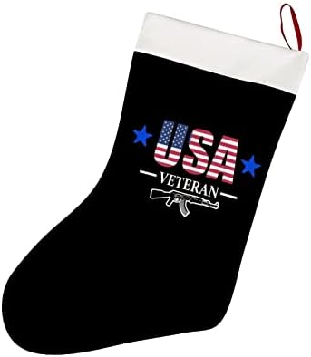 SAD veteran božićni čarapa kratki plišani Xmas čarape Viseći ukras za božićno uređenje kamina 26x42cm