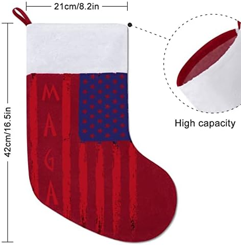 Vintage American Flag Maga Crveni božićni praznici Čarape Početna Ukrasi za Xmas Tree Kamin Viseće čarape