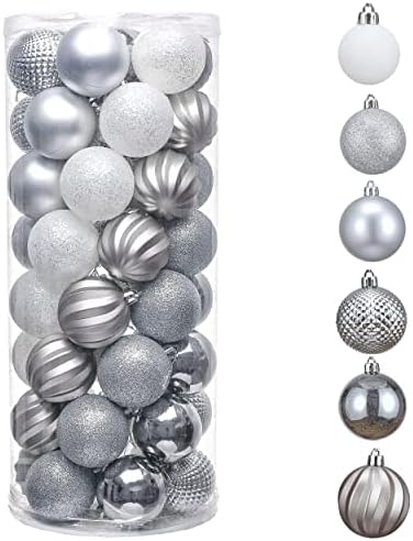 Valery Madelyn Božić dekor za dom vrijednost Bundle | smrznute zime srebro i bijelo 50ct 60mm,