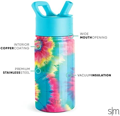 Jednostavna moderna Dečija flaša za vodu sa slamnatim poklopcem | izolovana čaša za višekratnu upotrebu
