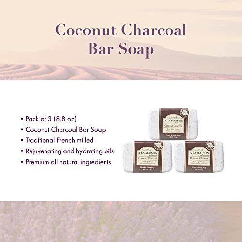 A LA MAISON Coconut ugalj Bar sapun-Trostruki francuski mljeveni prirodni hidratantni sapun za ruke