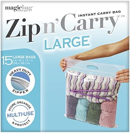 Smart Design MagicBag Instant Space Zip N 'Nošenje torbi sa ručka - Veliki - 15 vrećica Ukupno